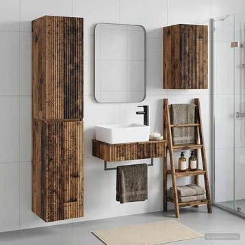 vidaXL Badkamermeubel Set 3 st Oud hout 33 x 34,5 x 160 cm, Verzenden