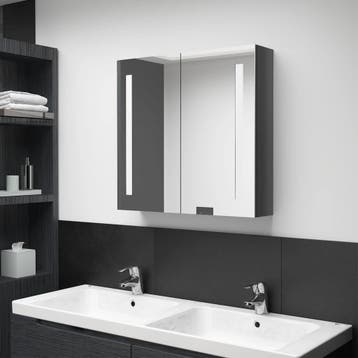 vidaXL Badkamerkast met spiegel en LED 62x14x60 cm glanzend, Verzenden, Nieuw