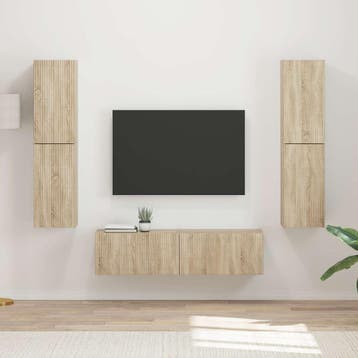 vidaXL Tv-meubelset 6 st Sonoma Eik Bewerkt hout, Huis en Inrichting, Verzenden, Nieuw
