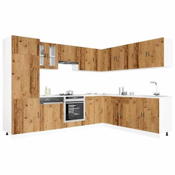 vidaXL 14-delige Keukenkastenset Porto bewerkt hout oud, Verzenden, Nieuw