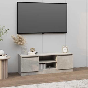 vidaXL Tv-meubel met deur 102x30x36 cm betongrijs, Verzenden, Nieuw
