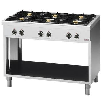 Fornuis | Gas | 6 Branders (3x 3.6kW + 3x 5kW) | Waakvlam |, Verzenden