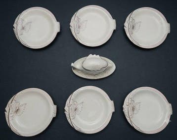 Faïencerie dOnnaing - Service à poisson (7) - Porcelaine