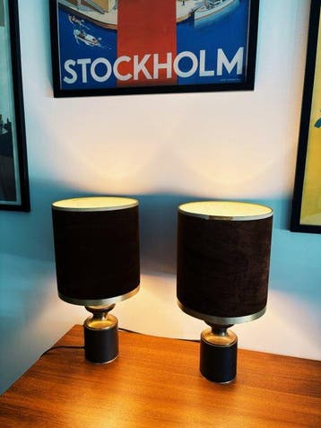 Massive - Tafellamp (2) - Hollywood Regency-stijl - Metaal,, Nieuw