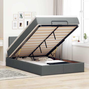 vidaXL Bed poef met matras en LEDs 120x200 cm stof, Verzenden, Nieuw