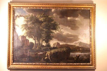 Scuola Fiamminga (XVII-XVIII) - Paesaggio con figure