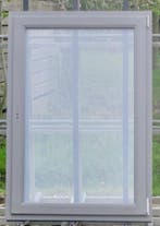 pvc raam , chassis ,venster , kozijn 94 x 137 kwartsgrijs, Doe-het-zelf en Bouw, 75 tot 150 cm, Kunststof, Raamkozijn, Nieuw