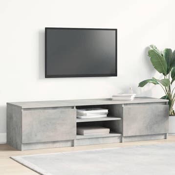vidaXL Tv-meubel 140x40x35,5 cm bewerkt hout betongrijs, Verzenden, Nieuw