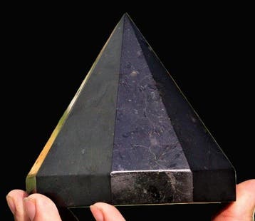 Grote zwarte toermalijn 8-facetten piramide generator -