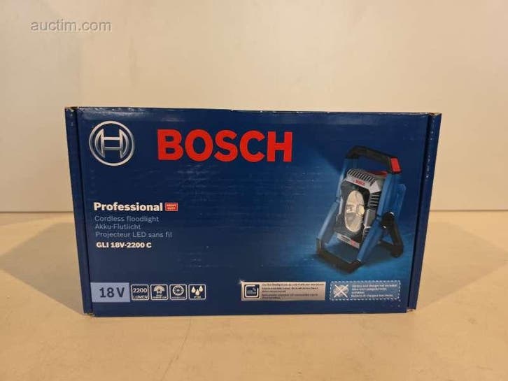 2x Accu werflamp Bosch GLI 18v-2200 c, Bricolage & Construction, Outillage | Outillage à main