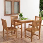 vidaXL 5-delige tuinset 80x80 cm massief teakhout, Verzenden, Nieuw, Tuinset