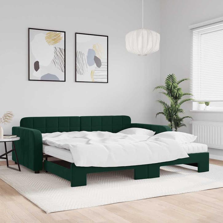vidaXL Slaapbank onderschuifbed matrassen 100x200cm, Huis en Inrichting, Slaapkamer | Bedden, Nieuw, Verzenden