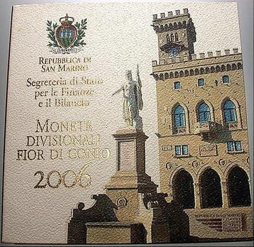 8,88 Euro,munten set 1 Cent-2 Euro 2006 San Marino Republik, Postzegels en Munten, Verzenden, België