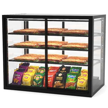 Neutrale Vitrine | INTEGRA | Zwart | 4 Niveaus |, Verzenden, Nieuw in verpakking