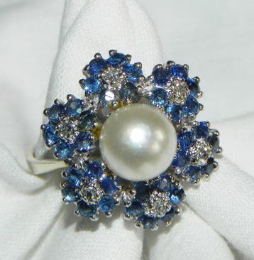 Bague de cocktail - 14 carats Or blanc Diamant (Naturelle) -