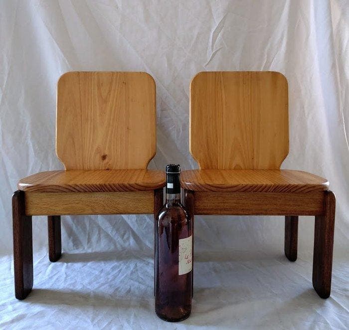 Stoel (2) - Twee Stoelen - Teak, Vurenhout, Antiek en Kunst, Curiosa en Brocante
