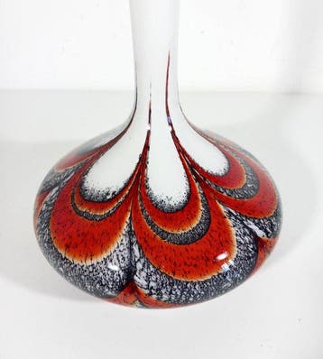 Vaas - Glas - Italiaanse kunst 1970 - 36 cm