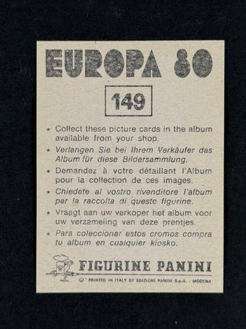 1980 Panini #149 Europa 80 - Italy: Paolo Rossi - 1 Sticker