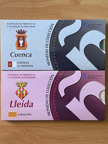Spanje. 5 Euro 2012 Cunca + Lleida (2 coins) Proof