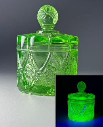 Verreries de Scailmont - Pot - Uraniumglas - Art Deco -, Antiek en Kunst