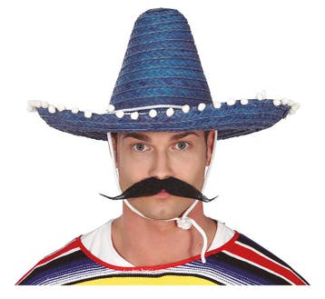 Sombrero Blauw 45cm, Hobby en Vrije tijd, Feestartikelen, Verzenden, Nieuw