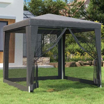 vidaXL Partytent met 4 mesh zijwanden 2,5x2,5 m HDPE, Verzenden, Nieuw