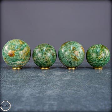 Natuurlijke Aventurijn bolletjes-set – Aardse groentinten