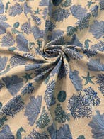 san leucio - tissu côtier exclusif avec des coraux bleus -, Antiek en Kunst, Antiek | Tapijten, Tafelkleden en Textiel