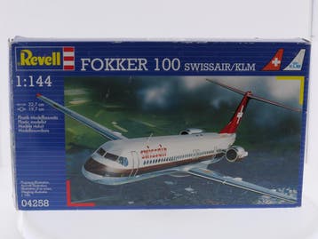 Schaal 1:144 Revell 04258 Fokker 100 Swissair/KLM #9292, Hobby & Loisirs créatifs, Modélisme | Avions & Hélicoptères, Ophalen of Verzenden