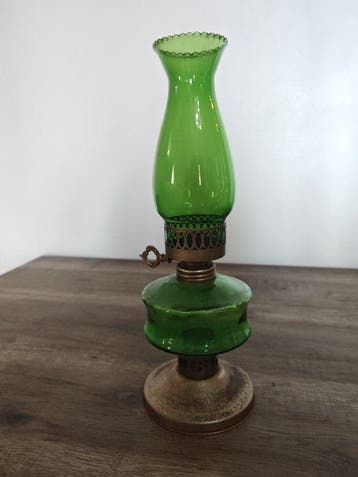 Ceramiche Artistiche - Petroleumlamp (5) - Glas, Messing,