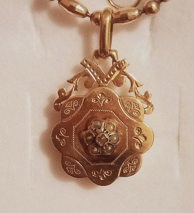 Pendentif - 18 carats Or jaune Perle, Bijoux, Sacs & Beauté, Bijoux anciens