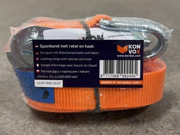 Veiling - 10x Konvox spanband met ratel en haak 25mm x 7m, Nieuw