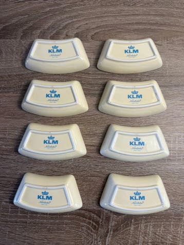 Bord - Porselein - Vintage acht KLM Business Class, Antiek en Kunst