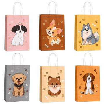 Fako Bijoux - 12 Papieren Uitdeeltasjes Honden - 15x8x21cm -, Diversen, Verzenden, Nieuw