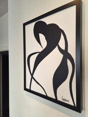 Liesens - Shadow Dance (Handpainted on white canvas met