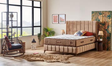 Opberg Boxspring GRAND, Beige, Verzenden, 180 cm, 200 cm