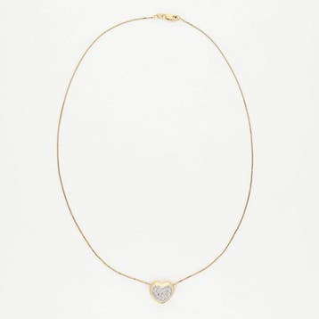 Ketting met hanger - 14 karaat Geel goud Diamant