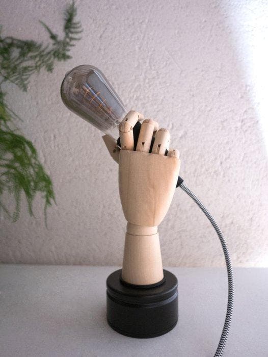 Caroline Schilling - Lamp - Staal, Hout, Glas, Textiel -, Antiquités & Art, Art | Objets design