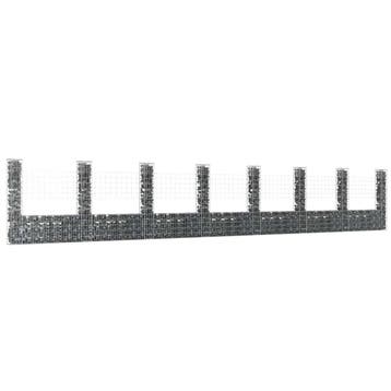 vidaXL Schanskorf U-vormig met 8 palen 860x20x150 cm ijzer, Verzenden, Nieuw