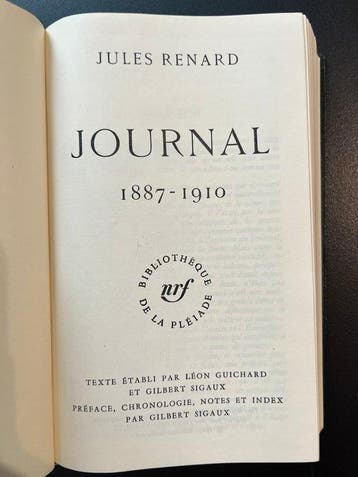 André Gide; Jules Renard - Bibliothèque de la Pléiade –