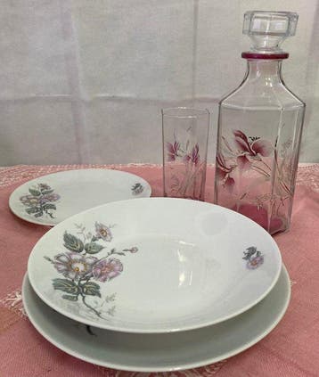 Bohemia - Tafelservies (18) - Porselein, Glas