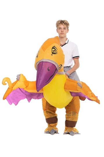 KIMU® Opblaas Kostuum Kinderen Rijdend op Pterosaurus 80 86, Ophalen of Verzenden, Nieuw