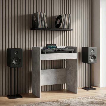 vidaXL DJ Tafel Betongrijs 102 x 45 x 102 cm Bewerkt hout, Verzenden, Nieuw