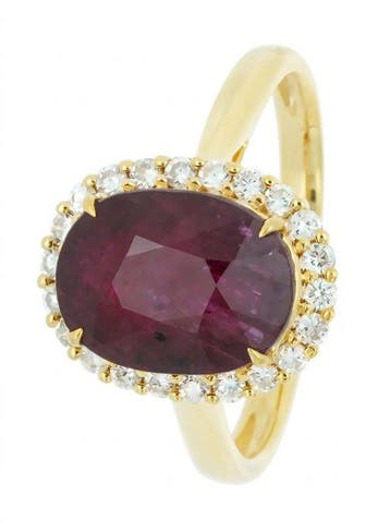 Zonder minimumprijs - Ring - 14 karaat Geel goud - 5.33ct., Nieuw