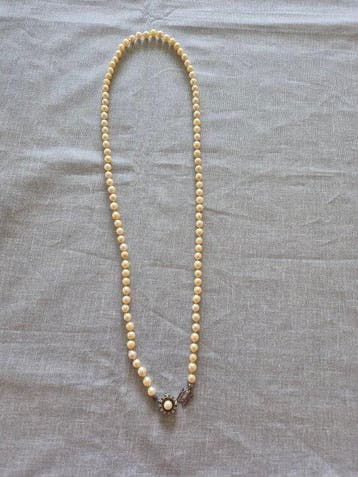 Collier de perles - 14 carats Or blanc Perle