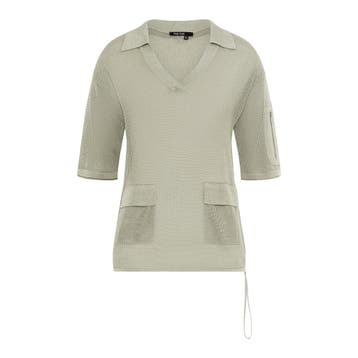 Marc Aurel • kaki mesh shirt • 36, Verzenden