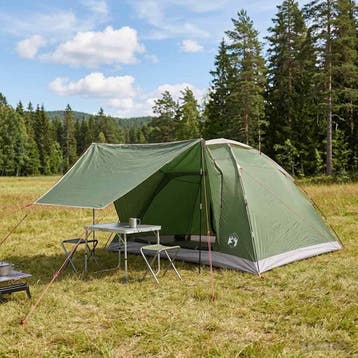 vidaXL Kamperen tent 6-persoons Groen Polyester en Staal, Verzenden