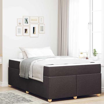 vidaXL Bedframe met matras Donkerbruin 120 x 200 cm Stof, Verzenden, Nieuw