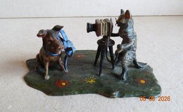 Beeldje - Bergman´s Vienna Bronze - Koud geverfd brons, Antiquités & Art
