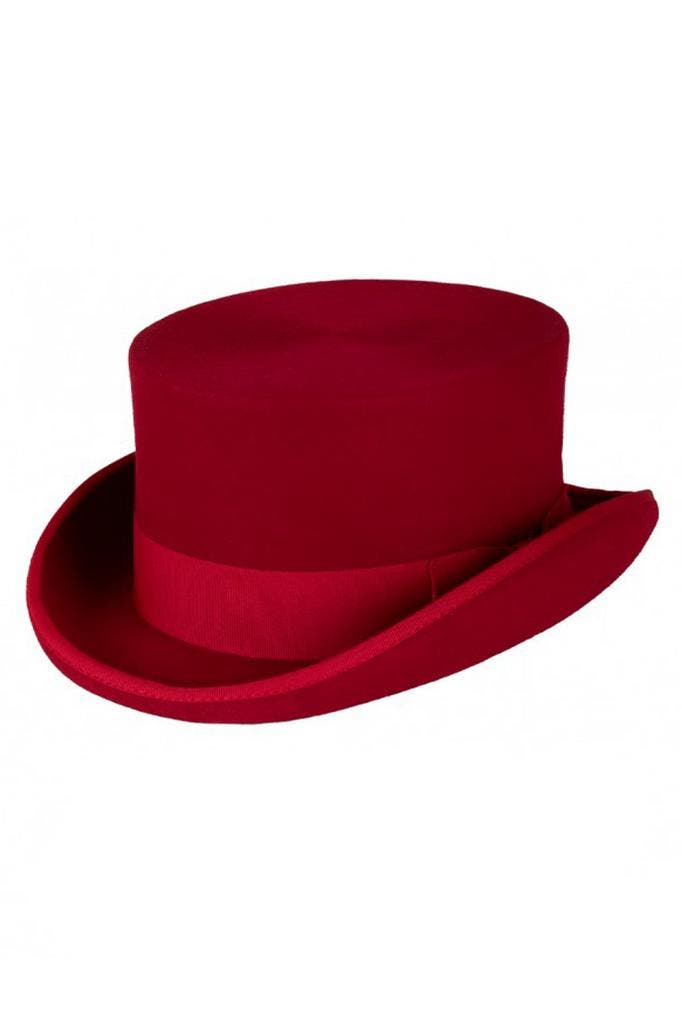 KIMU® Luxe Hoge Hoed Rood Laag Model 61 100% Wol Heren Man T, Kleding | Heren, Hoeden en Petten, Nieuw, Ophalen of Verzenden